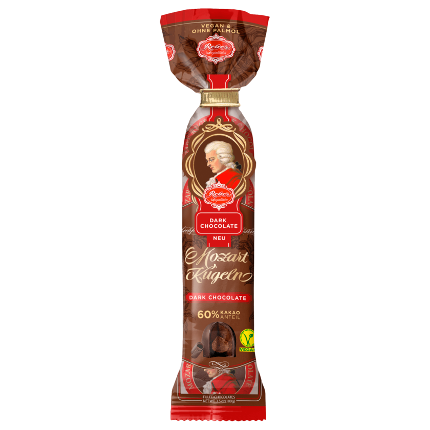 Reber Mozart Kugeln Dark Chocolate vegan 100g